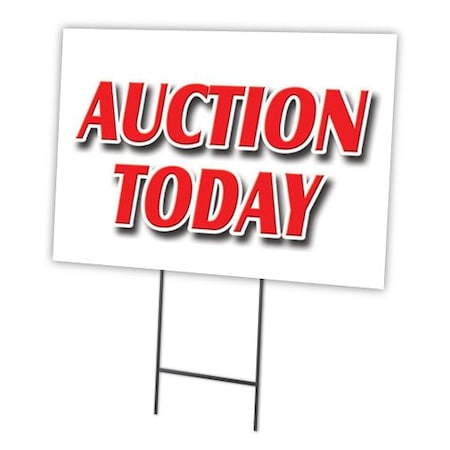 Auction Today Yard Sign & Stake Outdoor Plastic Coroplast Window
